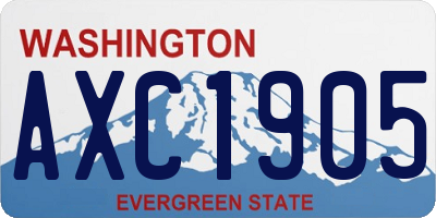 WA license plate AXC1905