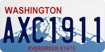 WA license plate AXC1911