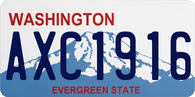 WA license plate AXC1916