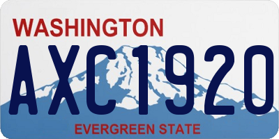 WA license plate AXC1920