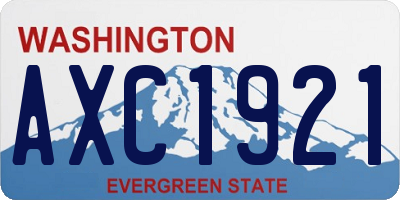 WA license plate AXC1921