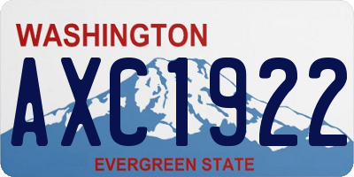 WA license plate AXC1922