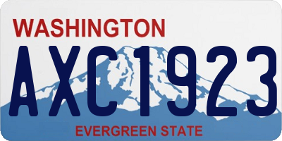 WA license plate AXC1923