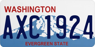 WA license plate AXC1924