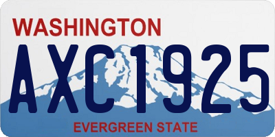 WA license plate AXC1925