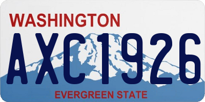 WA license plate AXC1926