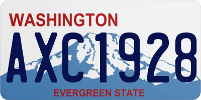 WA license plate AXC1928