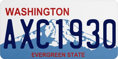 WA license plate AXC1930
