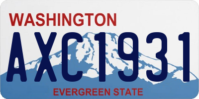 WA license plate AXC1931