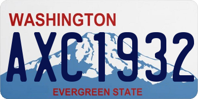 WA license plate AXC1932