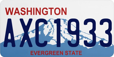 WA license plate AXC1933