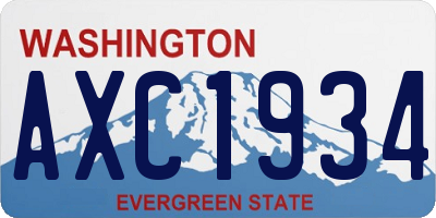 WA license plate AXC1934