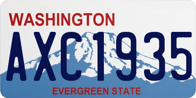 WA license plate AXC1935