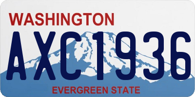 WA license plate AXC1936