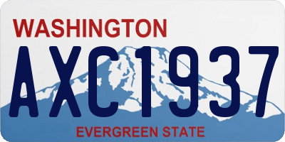 WA license plate AXC1937