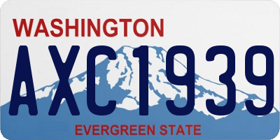 WA license plate AXC1939
