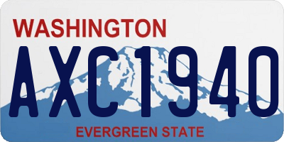 WA license plate AXC1940