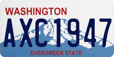 WA license plate AXC1947