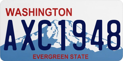 WA license plate AXC1948
