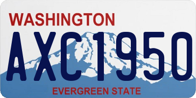 WA license plate AXC1950