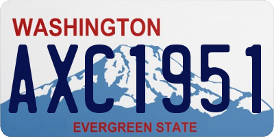 WA license plate AXC1951