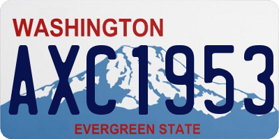 WA license plate AXC1953