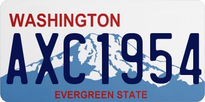 WA license plate AXC1954