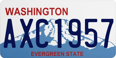 WA license plate AXC1957