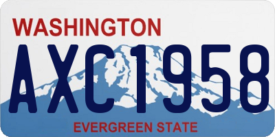 WA license plate AXC1958