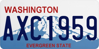 WA license plate AXC1959