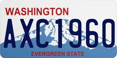 WA license plate AXC1960