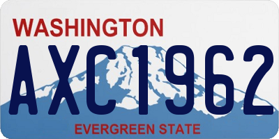 WA license plate AXC1962
