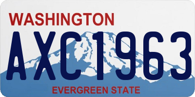 WA license plate AXC1963