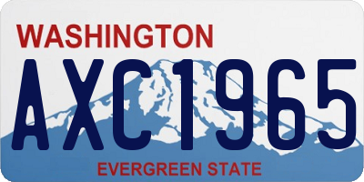 WA license plate AXC1965
