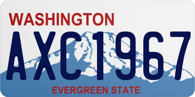 WA license plate AXC1967
