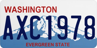 WA license plate AXC1978