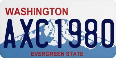 WA license plate AXC1980