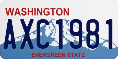 WA license plate AXC1981