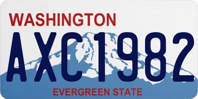 WA license plate AXC1982