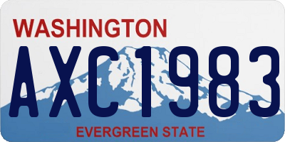 WA license plate AXC1983