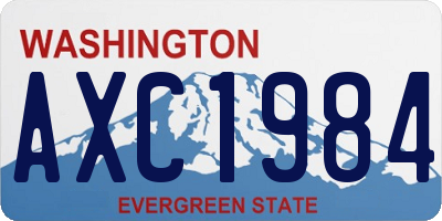 WA license plate AXC1984