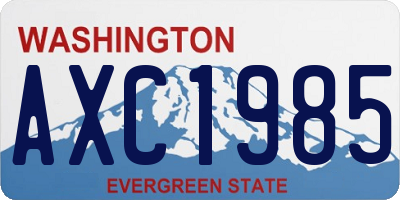 WA license plate AXC1985