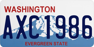 WA license plate AXC1986