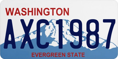 WA license plate AXC1987