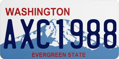 WA license plate AXC1988