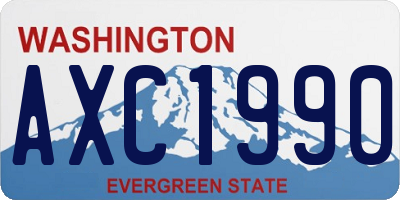 WA license plate AXC1990