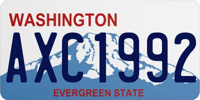 WA license plate AXC1992