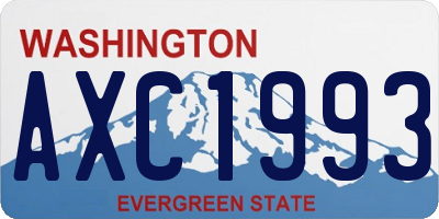 WA license plate AXC1993