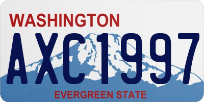 WA license plate AXC1997