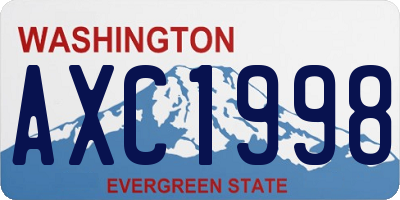 WA license plate AXC1998